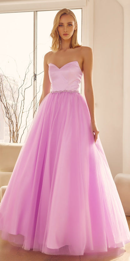 Juliet 265 Strapless A-Line Ball Gown Beaded Belt by DiscountDressShop