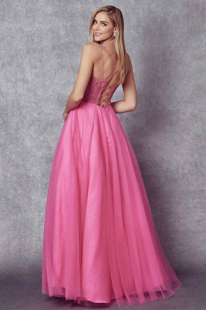 Juliet 268 Embroidered Sparkle Tulle Ball Gown by DiscountDressShop
