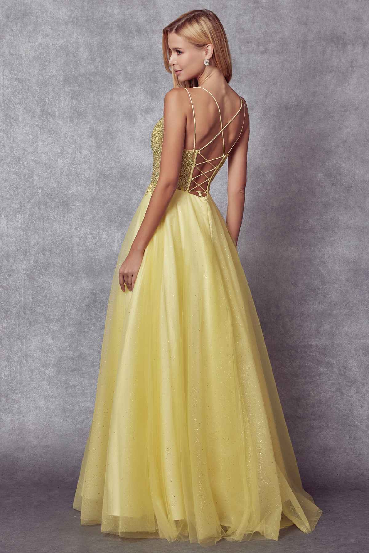 Juliet 268 Embroidered Sparkle Tulle Ball Gown by DiscountDressShop