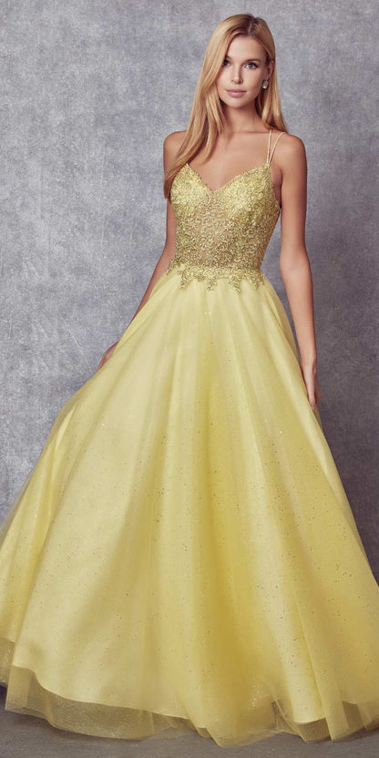 Juliet 268 Embroidered Sparkle Tulle Ball Gown by DiscountDressShop