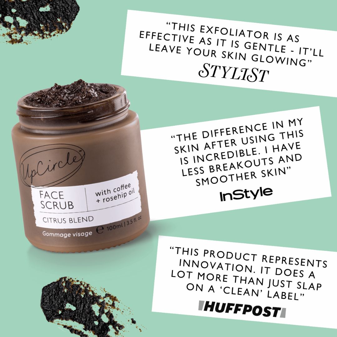 Face Scrub with Coffee + Rosehip Oil by UpCircle