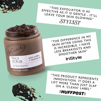 Face Scrub with Coffee + Rosehip Oil by UpCircle