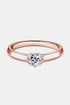 Sparkala™ 18k Rose Gold Over Pure Sterling Silver Heart Solitaire Ring by Sparkala