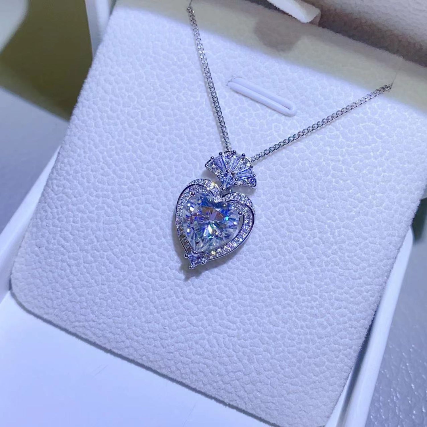 3 Carat Sparkala™ 925 Sterling Silver Heart Pendant Necklace by Sparkala