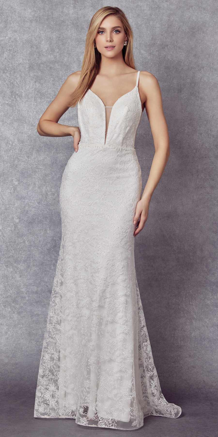 Juliet 272 Embroidered Lace With Stone Accents Fitted Dress by DiscountDressShop