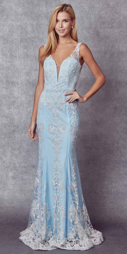Juliet 277W Fancy Glitter Design Tulle Mermaid Wedding Dress by DiscountDressShop