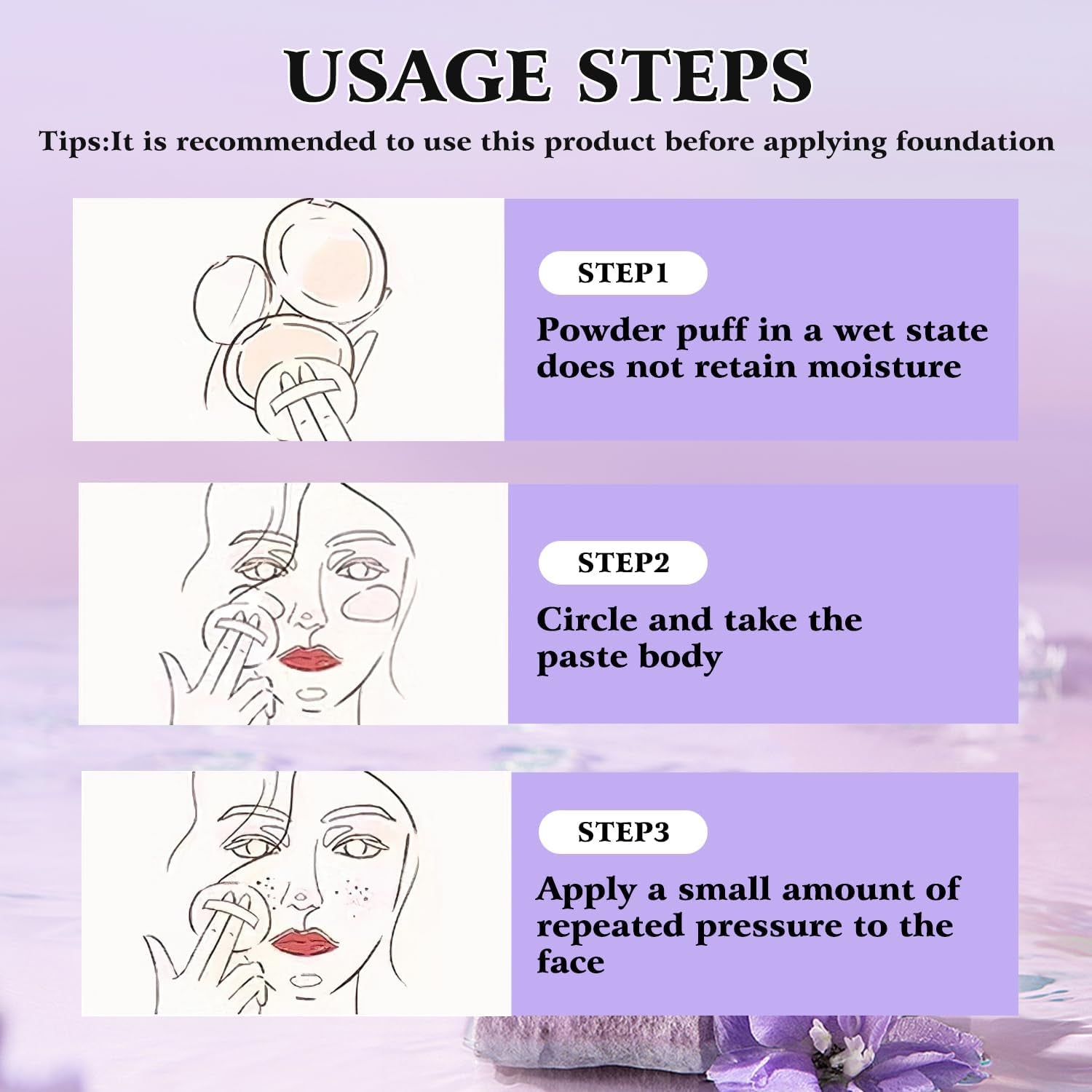 Gel-Like Formula Oil-Control Primer &amp; Setting Powder, Polvos Compactos Matte Powder for Silky Blurring Oil Control, Lavender Blurring Powder by Korean Skin Care