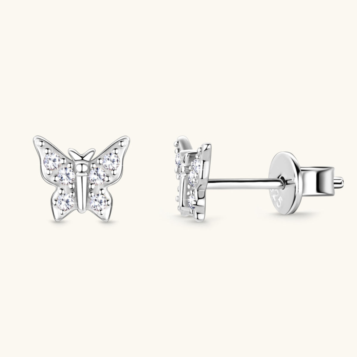 Sparkala™ Pure Sterling Silver Butterfly Stud Earrings by Sparkala
