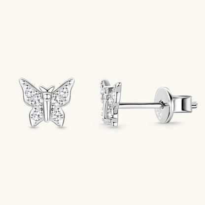 Sparkala™ Pure Sterling Silver Butterfly Stud Earrings by Sparkala