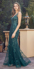 Juliet 294 Long Butterfly Appliques Low V-Neck Prom Dress by DiscountDressShop