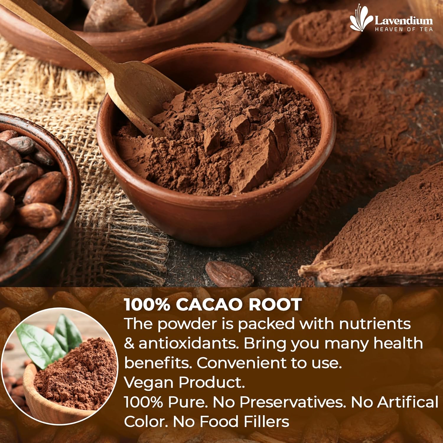 Cacao Powder, 25oz (1.56 lbs), 100% Natural &amp; Pure, Unsweetened, Rich Chocolate Flavor, Perfect for Baking &amp; Smoothies by FreshDrinkUS - Natural and Premium Herbal Tea