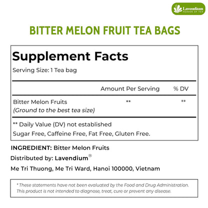 Bitter Melon Tea Bags, 100% Natural, Pure Bitter Melon. Bitter Melon Herbal Tea. Bitter Melon Fruit Tea. No Sugar, No Caffeine, No Gluten, Vegan by FreshDrinkUS - Natural and Premium Herbal Tea