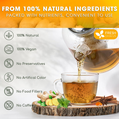 Anti-Inflammaheb Loose Leaf Tea, 100% Natural from Ginger, Turmeric, Peppermint, Black Pepper, Cinnamon by FreshDrinkUS - Natural and Premium Herbal Tea