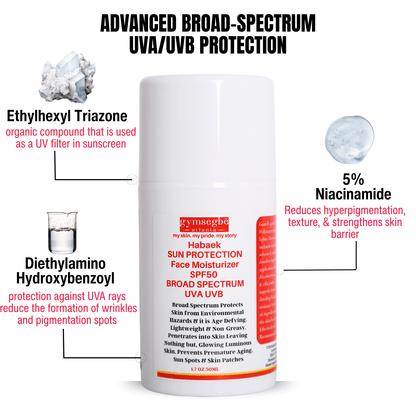 Habaek Sun Protection Face Moisturizer SPF50 | Peptides | Niacinamide by gymsegbë