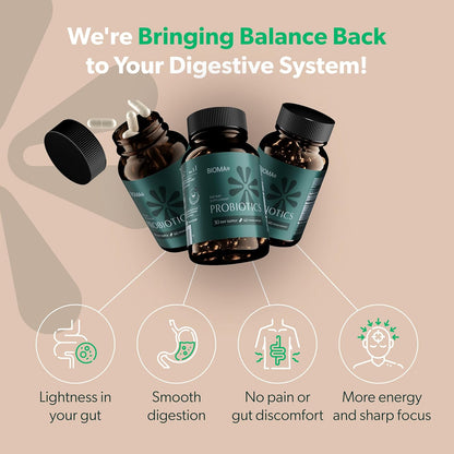 BIOMA Probiotic Gut Support - Vegan, Gluten Free, 60 Caps - Clearance Sale by BalanceX