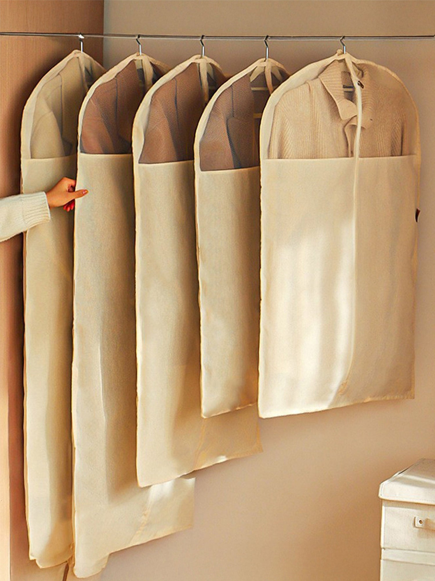 Linen Cotton Clear Window Dust-Proof Storage Bags by LINTICO