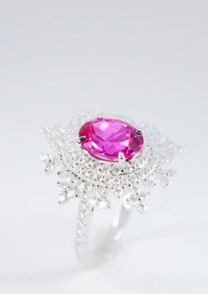 Exquisite Pink Sapphire Ring - Pink Snowflake by LINTICO