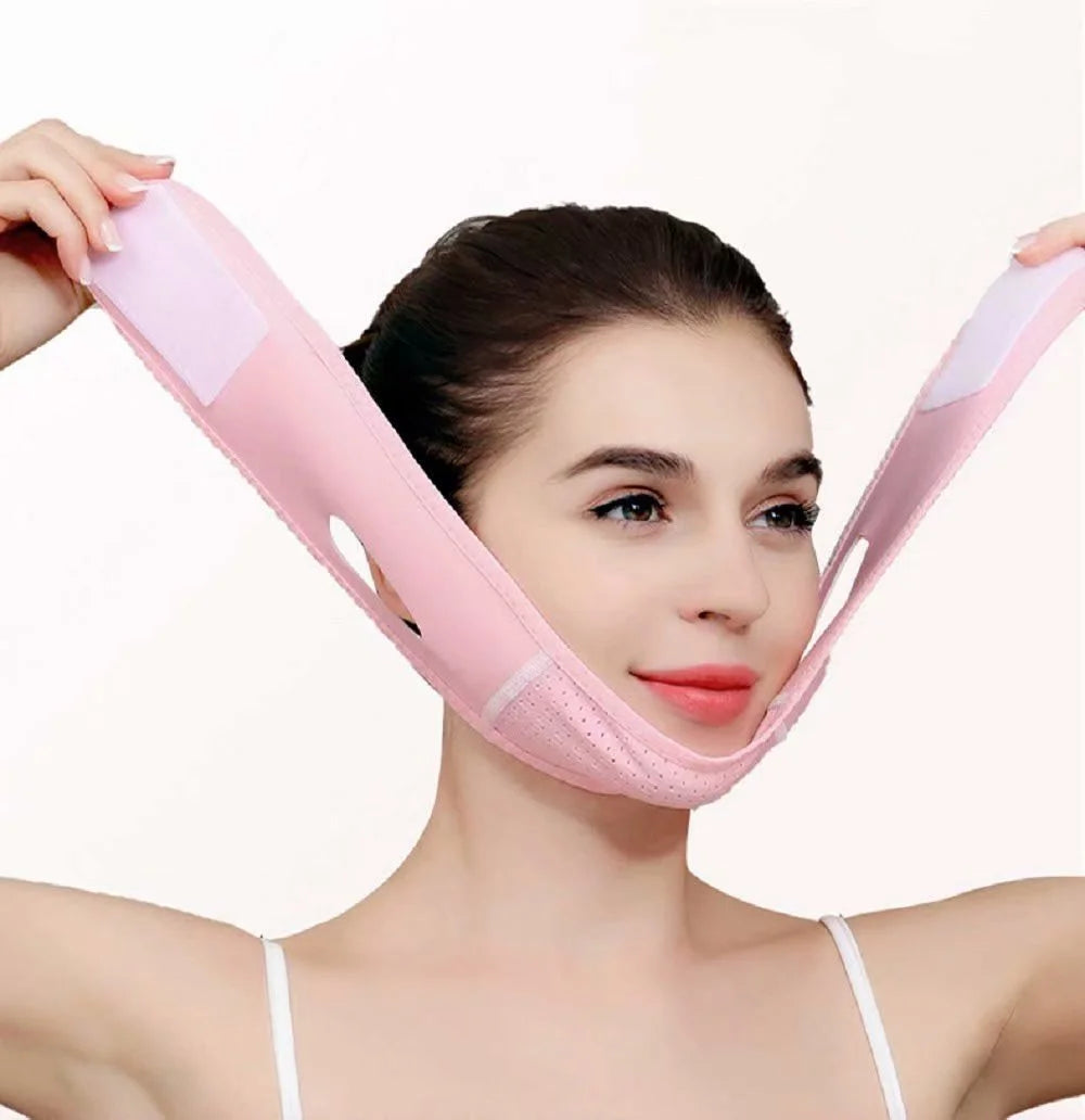Reusable V Line Mask,V Shaped Face Mask for Sagging,Refined Jawline Support Strap,Adjustable Facial Slimming Strap,Chin up &amp; Face Lifting Belt by Korean Skin Care
