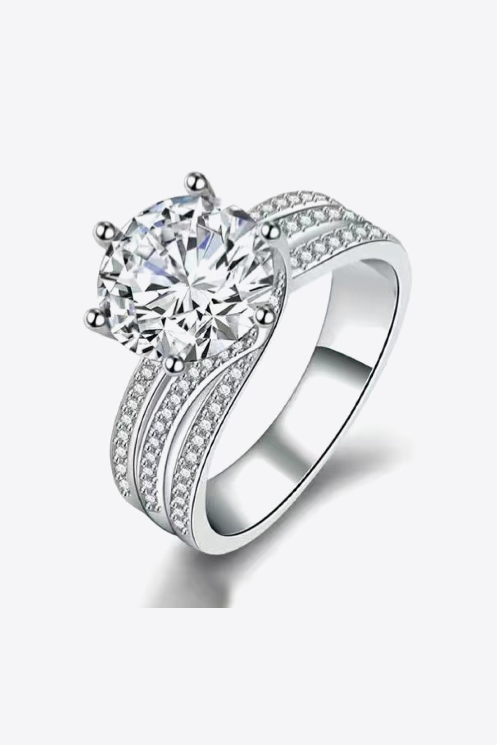 Adored 3 Carat Brilliant Round Cut Sparkala™ Three-Layer Ring by Sparkala
