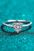 Rhodium Over Pure Sterling Silver Heart-Shaped Sparkala™ Solitaire Ring by Sparkala