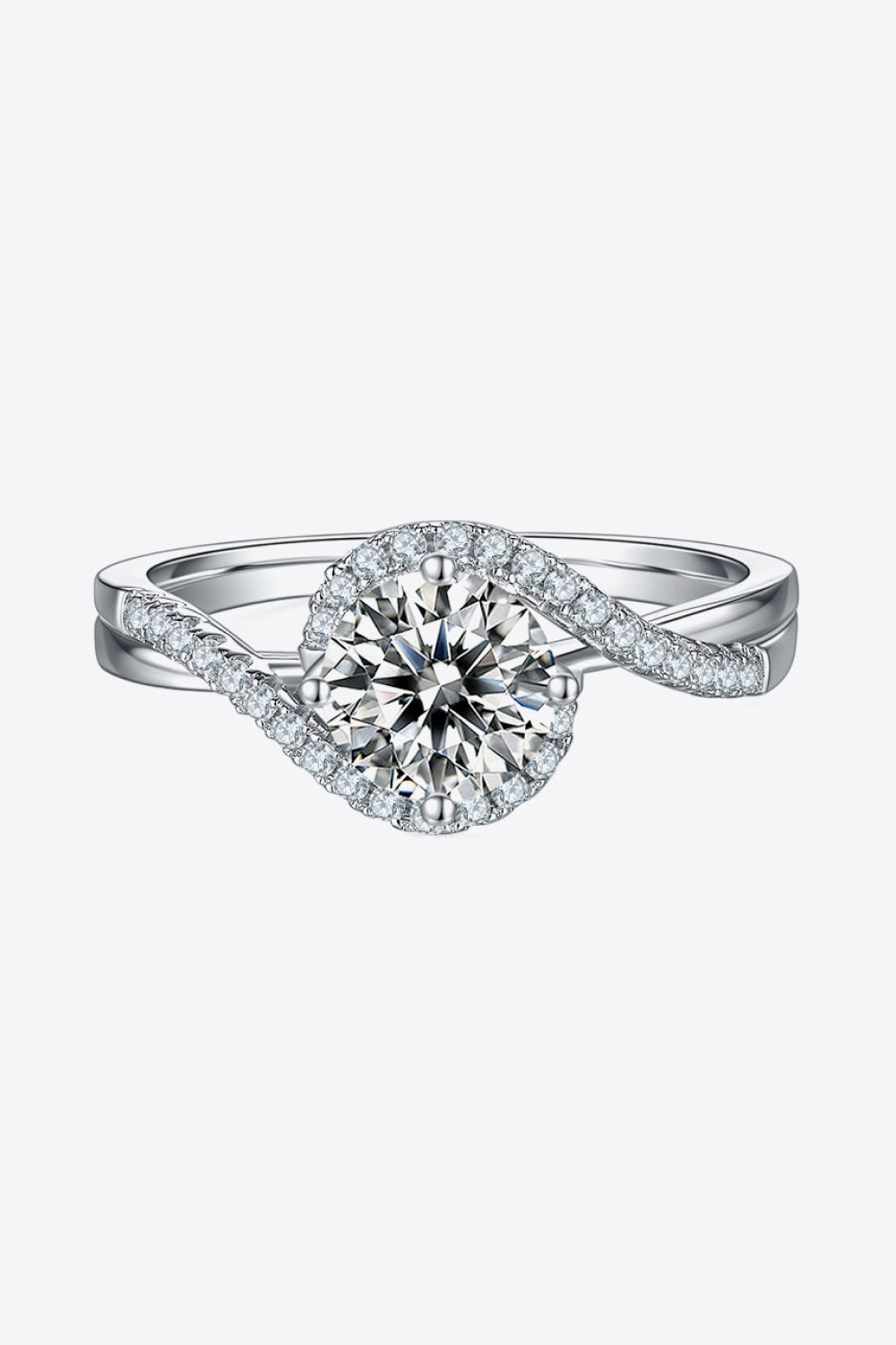 1 Carat Brilliant Round Cut Sparkala™ Crisscross 925 sterling silver Ring by Sparkala