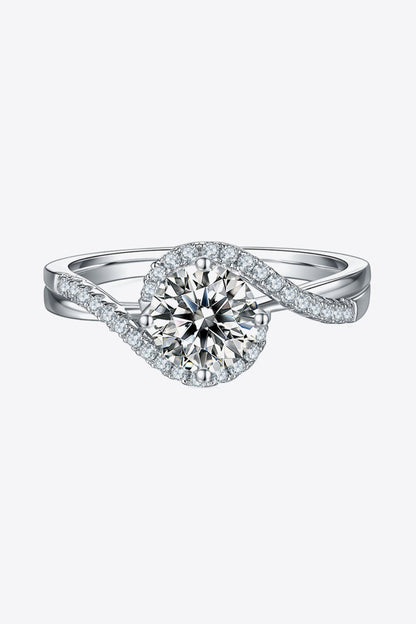1 Carat Brilliant Round Cut Sparkala™ Crisscross 925 sterling silver Ring by Sparkala