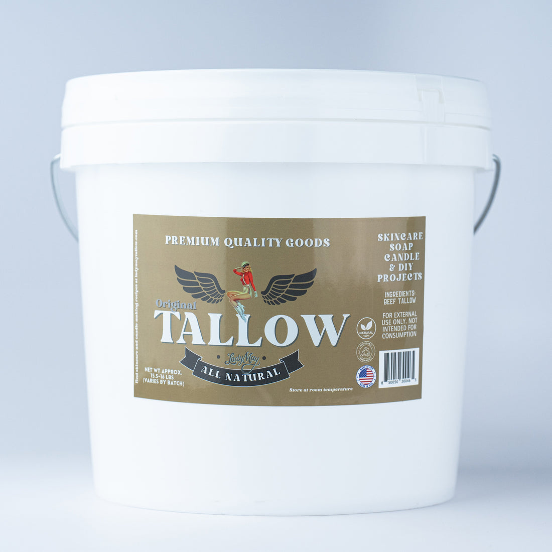 Bulk Grass-Fed Beef Tallow for Soap, Skincare &amp; Candles | 2,8,16 lbs | Maker-Proven Quality by Lady May Tallow