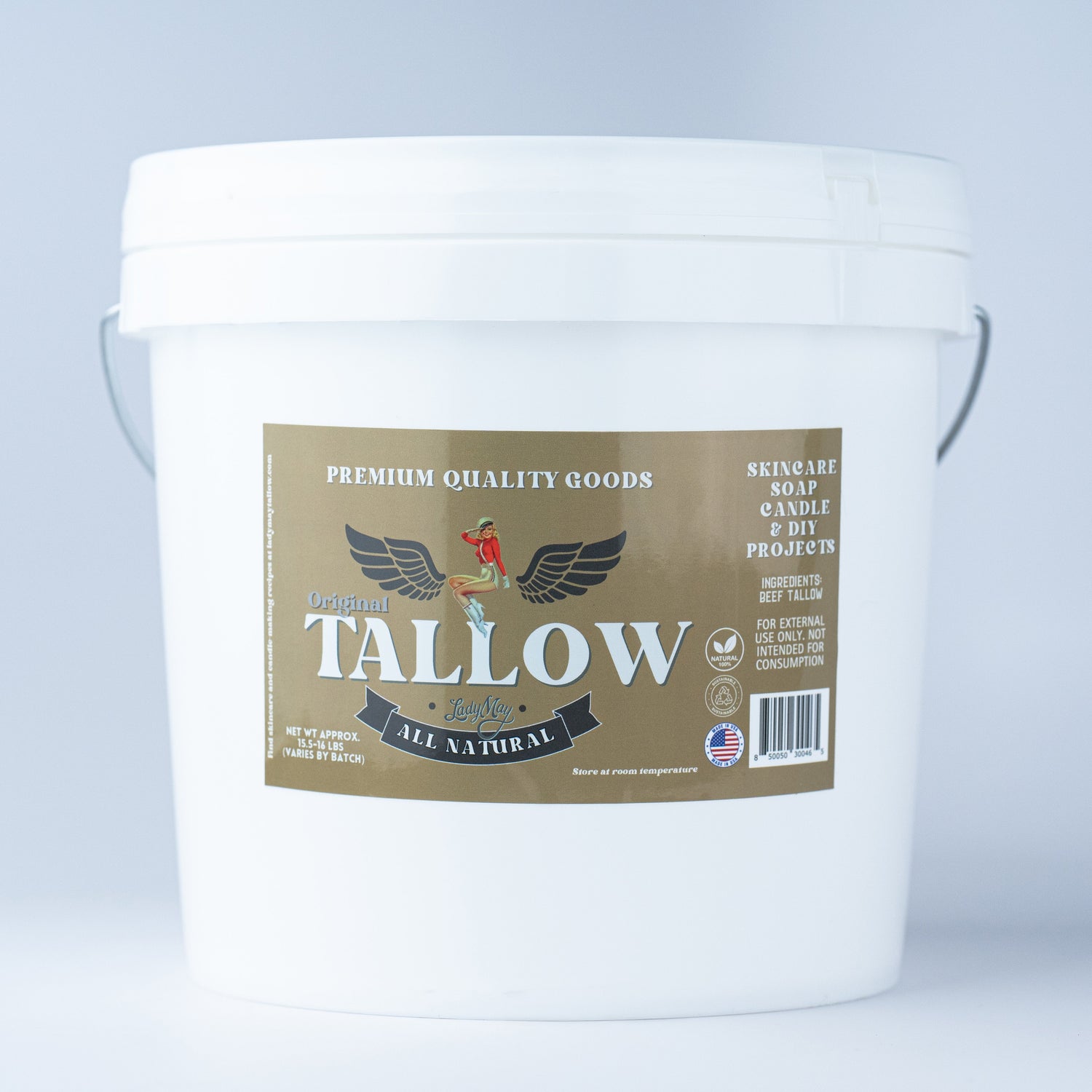Bulk Grass-Fed Beef Tallow for Soap, Skincare &amp; Candles | 2,8,16 lbs | Maker-Proven Quality by Lady May Tallow
