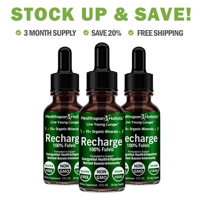 2oz Recharge 100% Fulvic Minerals Concentrate by Healthspan Holistic