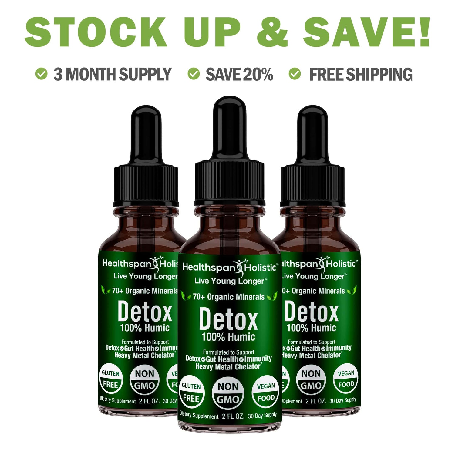 2oz Detox 100% Humic Minerals Concentrate by Healthspan Holistic