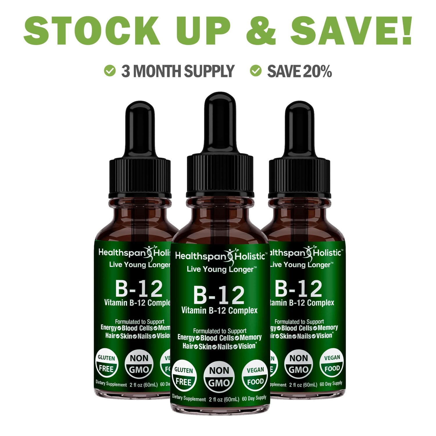 2oz Vegan B12 Supplement by Healthspan Holistic