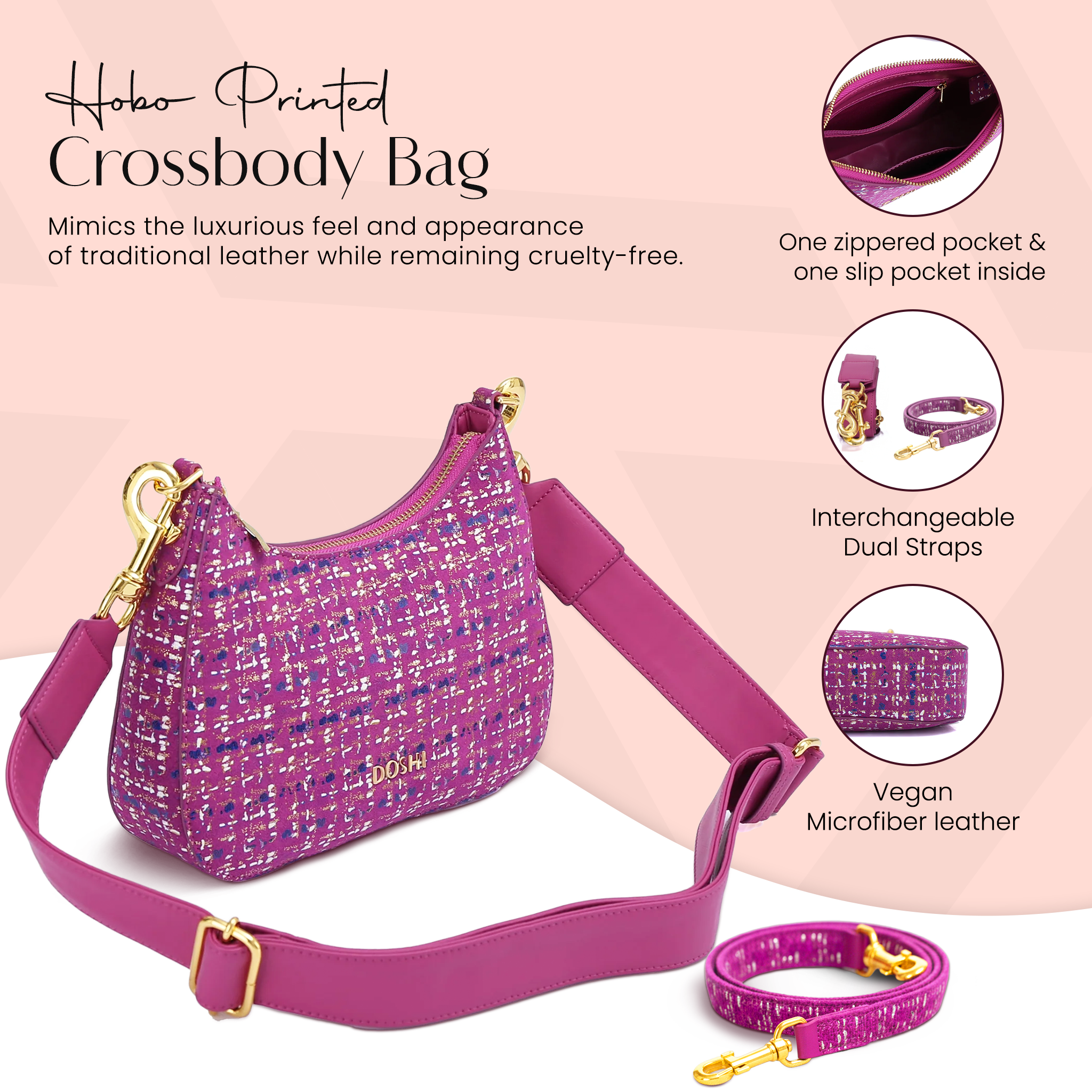 Hobo Printed Crossbody Bag by Doshi FCSA