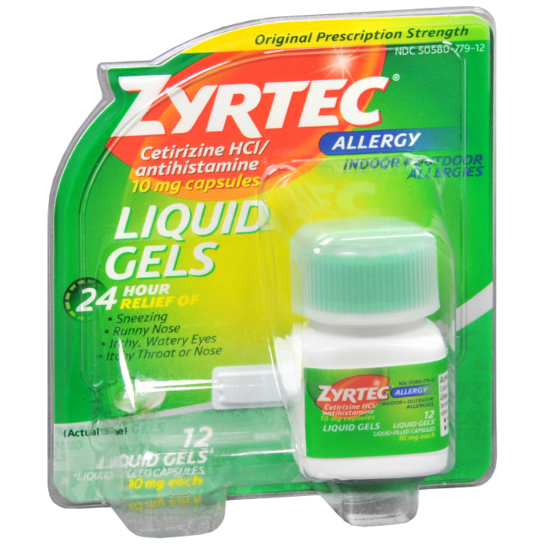 Zyrtec Allergy Relief 10mg Liquid Gels (12 Count) by Farmacias Savia