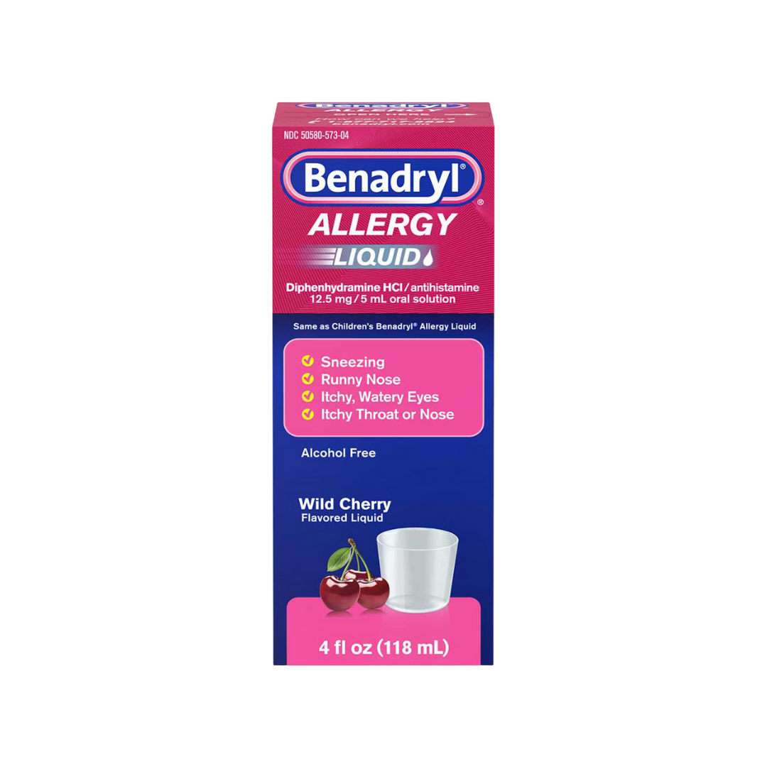 Benadryl Allergy Liquid Medicine Wild Cherry Flavor (4 fl oz) by Farmacias Savia