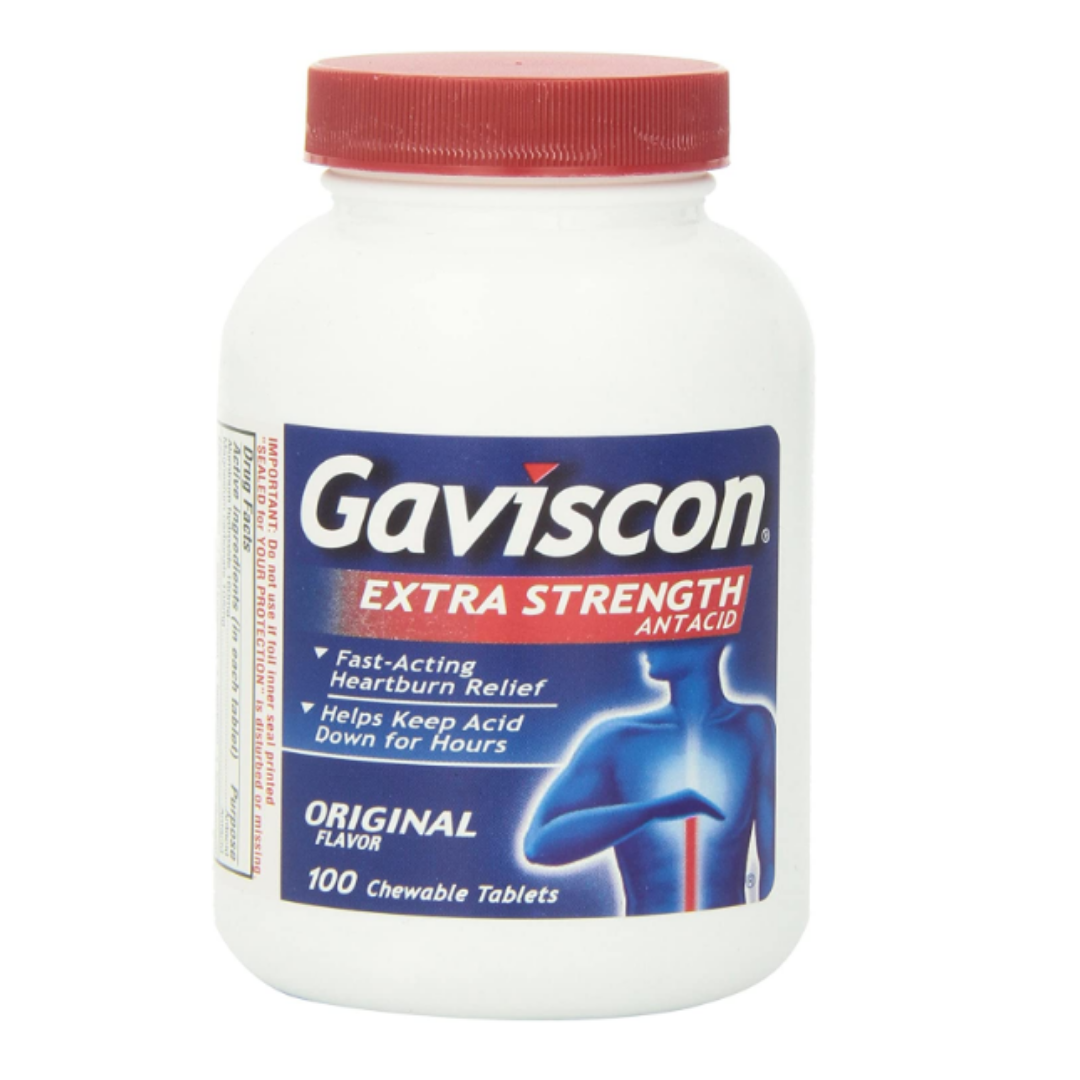 Gaviscon Extra Strength Original Chewable Tablets (100 Count) by Farmacias Savia