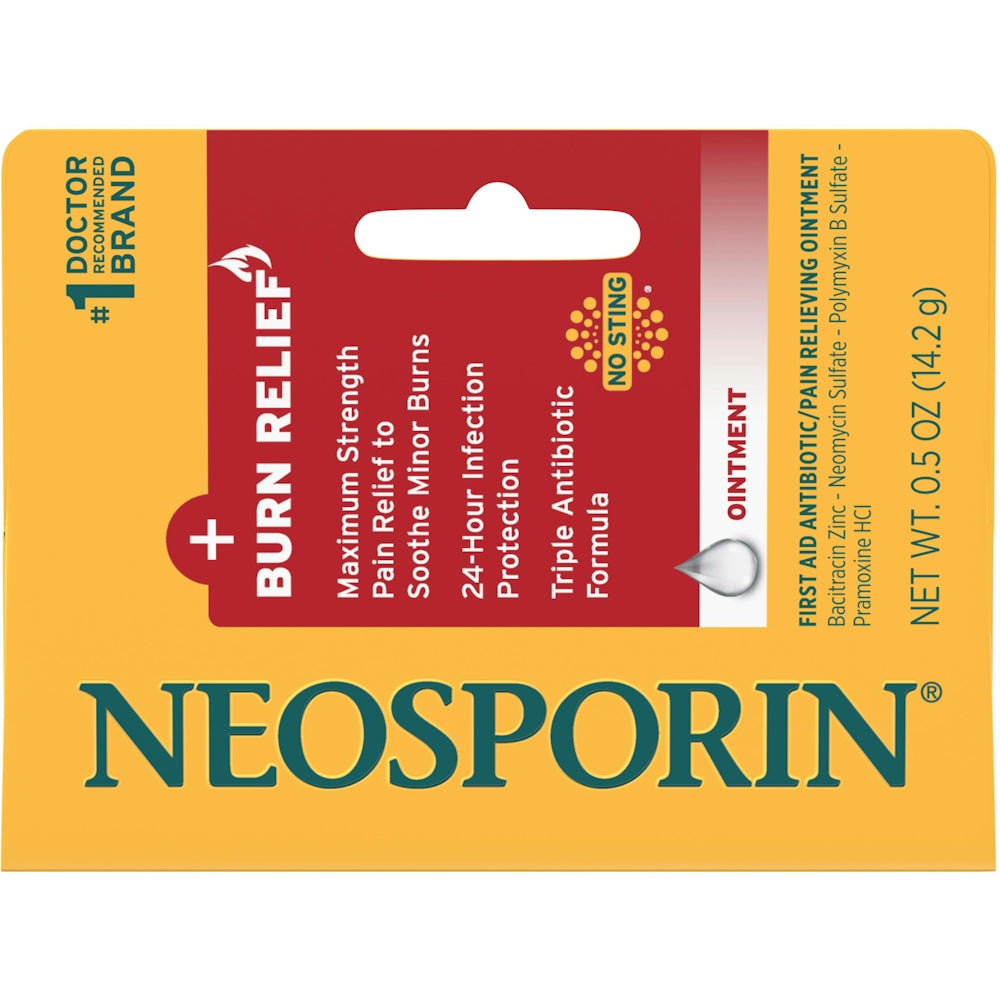 Neosporin Burn Relief &amp; First-aid Antibiotic Ointment With Bacitracin Zinc &amp; Neomycin, 0.5 Ounce by Pasteur Pharmacy