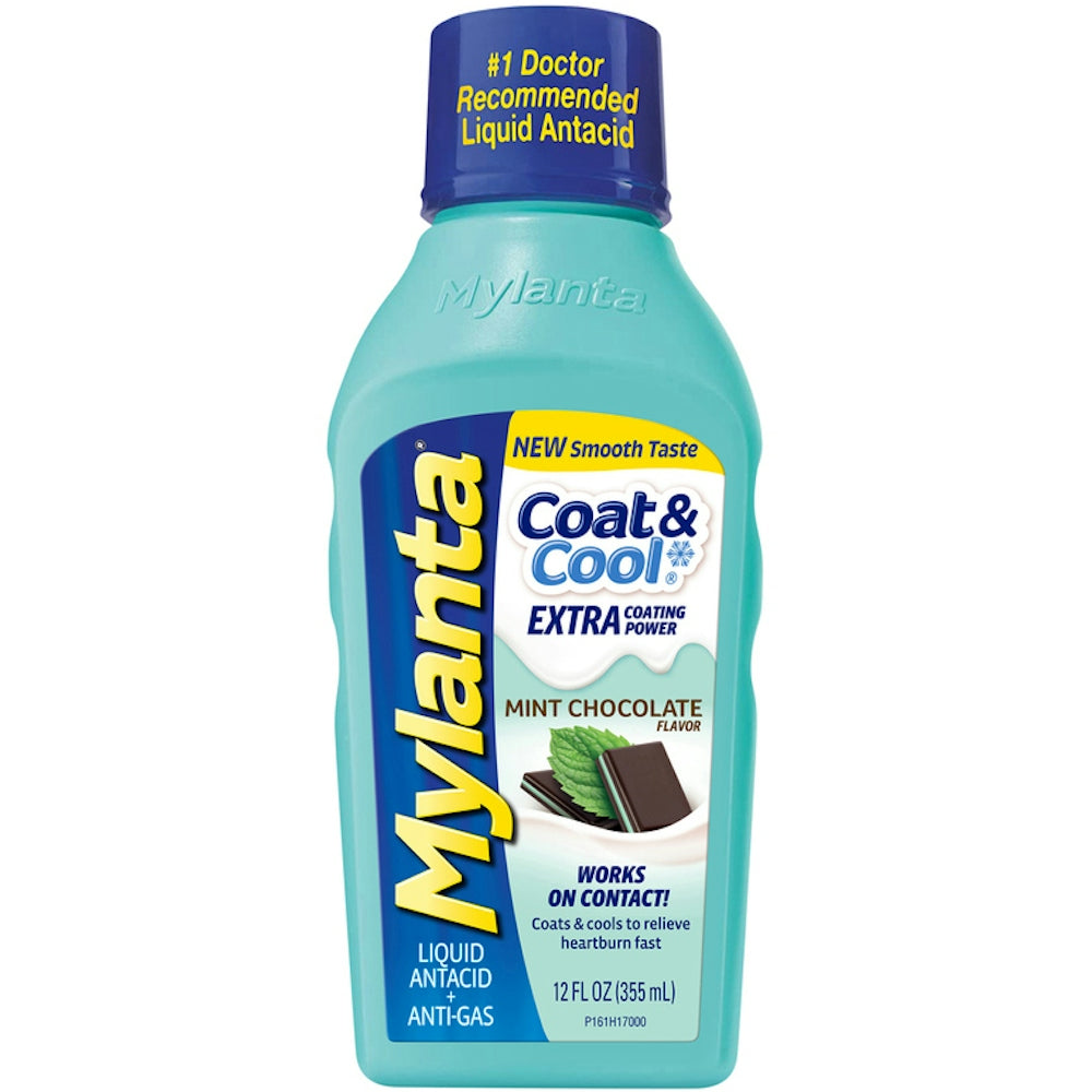 Mylanta® Coat &amp;amp; Cool Liquid Antacid + Anti-Gas – Chocolate Mint (12oz)