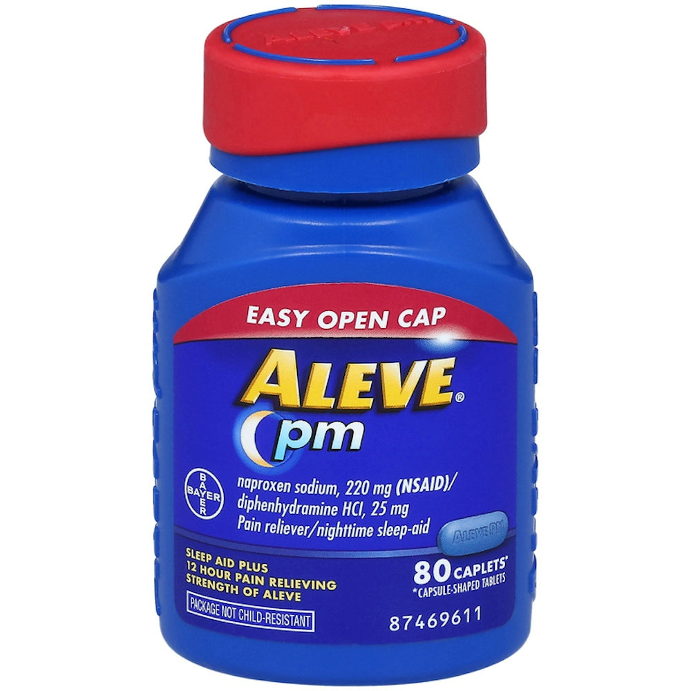 Aleve PM Pain Reliever &amp; Nighttime Sleep Aid, Naproxen Sodium 220mg, 80 Count Caplets