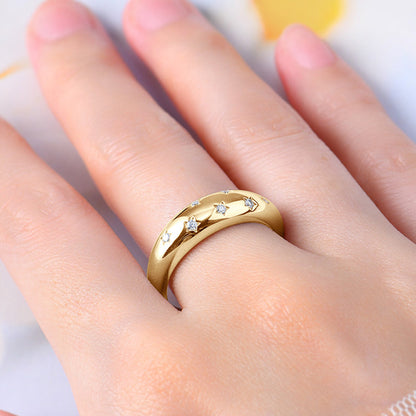 Pure Sterling Silver Inlaid Sparkala™ Star Ring by Sparkala