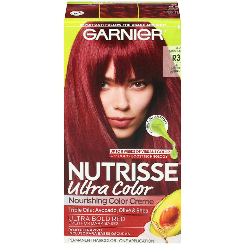 Nutrisse Garnier Ultra Color Nourishing Bold Permanent Hair Creme, R3 Light Intense Auburn, 1 Kit by Pasteur Pharmacy
