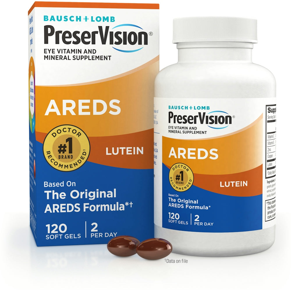 PreserVision Eye Vitamin &amp; Mineral Supplement, AREDS Formula, Lutein, Soft Gels by Pasteur Pharmacy