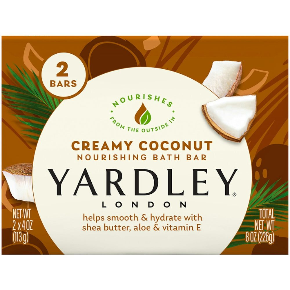Yardley London Creamy Coconut Bath Bars – 2 Pack (4.25 oz each) – Ultra-Hydrating by Pasteur Pharmacy
