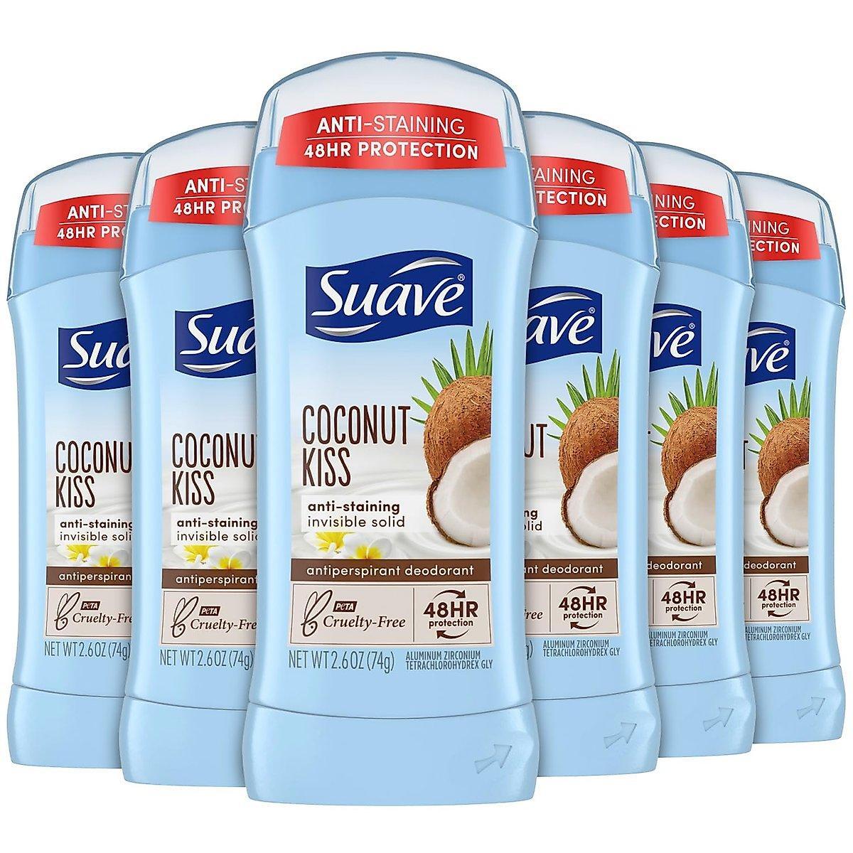 Suave Antiperspirant Deodorant, Coconut Kiss, Invisible Solid 2.6 Oz by Pasteur Pharmacy