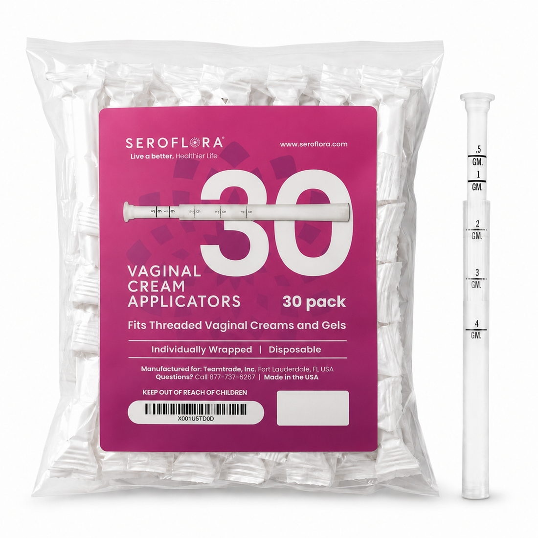 Disposable Vaginal Cream Applicators for Premarin, Estrace &amp; many others (30ct) by Seroflora