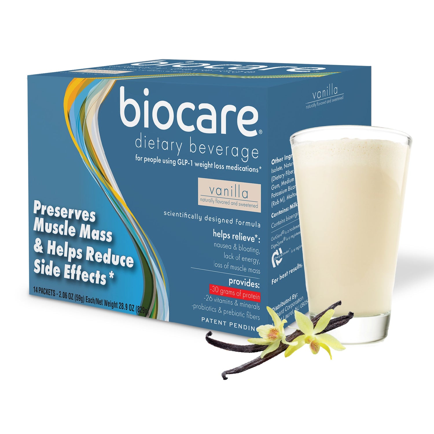 30G Protein Vanilla Biocare Dietary Beverage (14 Servings) by Biocare