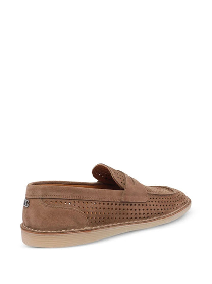 Dolce &amp; Gabbana Men New Florio Perforated Suede Loafers by Luosophy