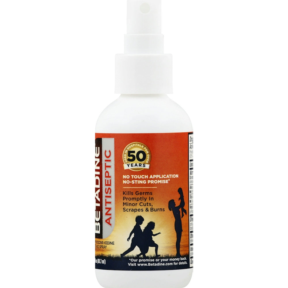 Betadine First Aid Antiseptic Spray With 5% Povidone Iodine, 3 Oz by Pasteur Pharmacy