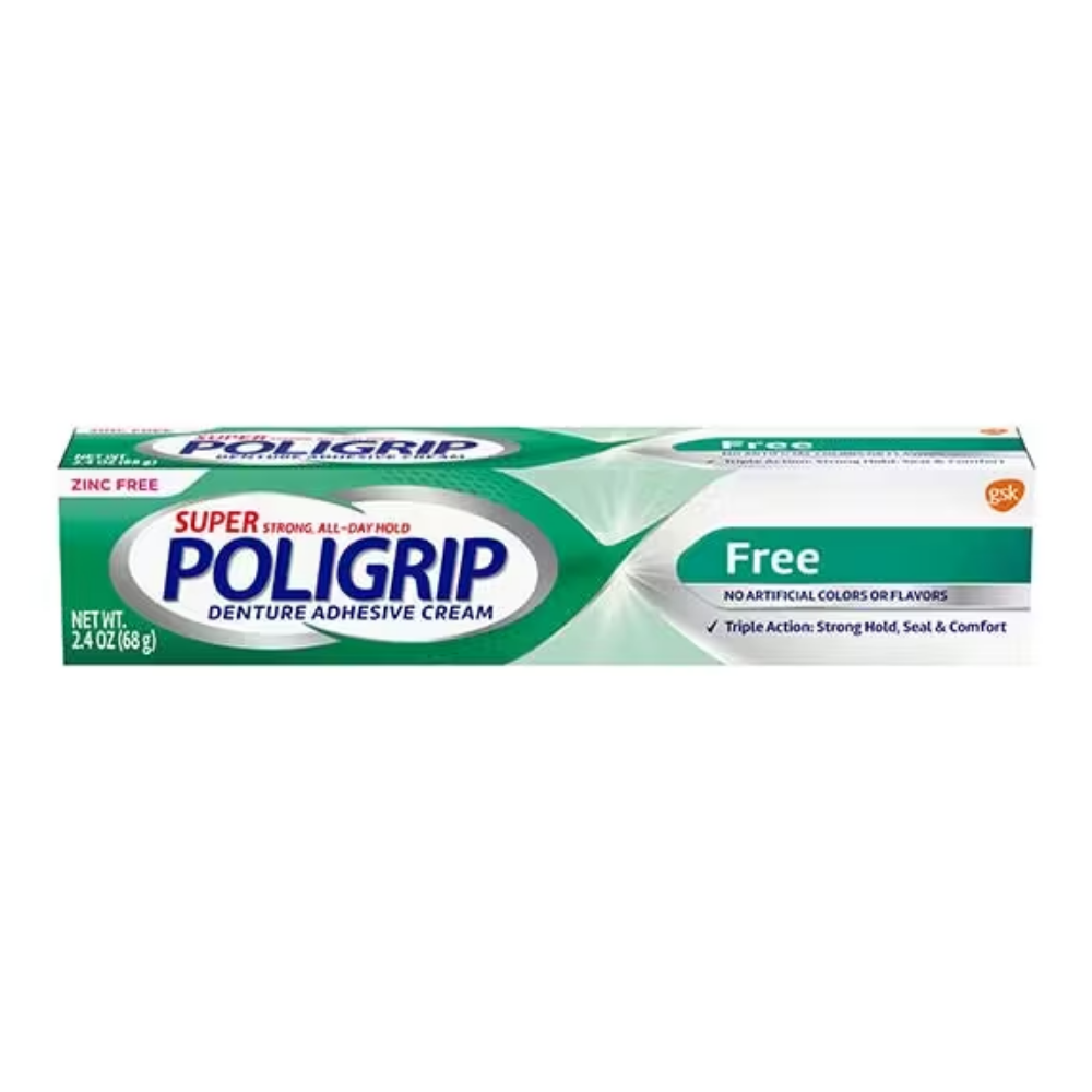 Poligrip Zinc-Free Denture Adhesive Cream (2.4oz) by Farmacias Savia