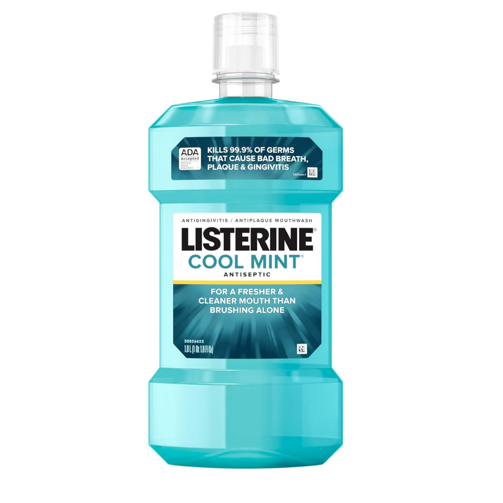 Listerine Cool Mint Antiseptic Mouth Wash (1.0L) by Farmacias Savia