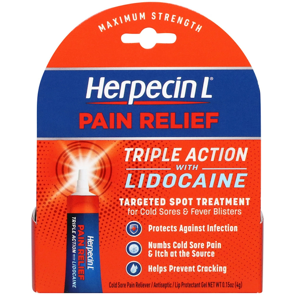Herpecin L Triple Action With Lidocaine Maximum Strength Pain Relief 0.15 Oz by Pasteur Pharmacy